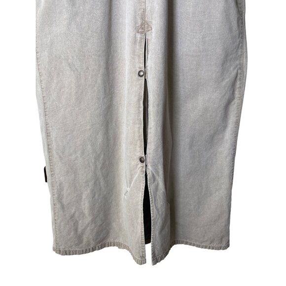 The Australian Outback Collection Duster Long Coat Khaki Washed Snap Size Medium - Picture 14 of 16
